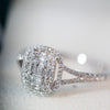 0.68ct Natural Baguette and Round Diamonds 18k Gold Engagement Ring - 10US01